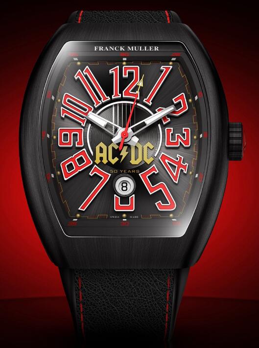 Best Franck Muller Vanguard AC/DC 50th Anniversary Limited Edition Black Titanium Replica Watch